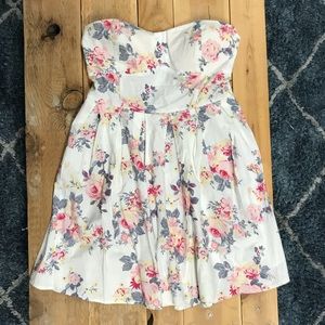 Strapless floral sundress